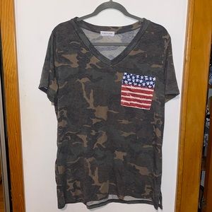Camo V-Neck TShirt